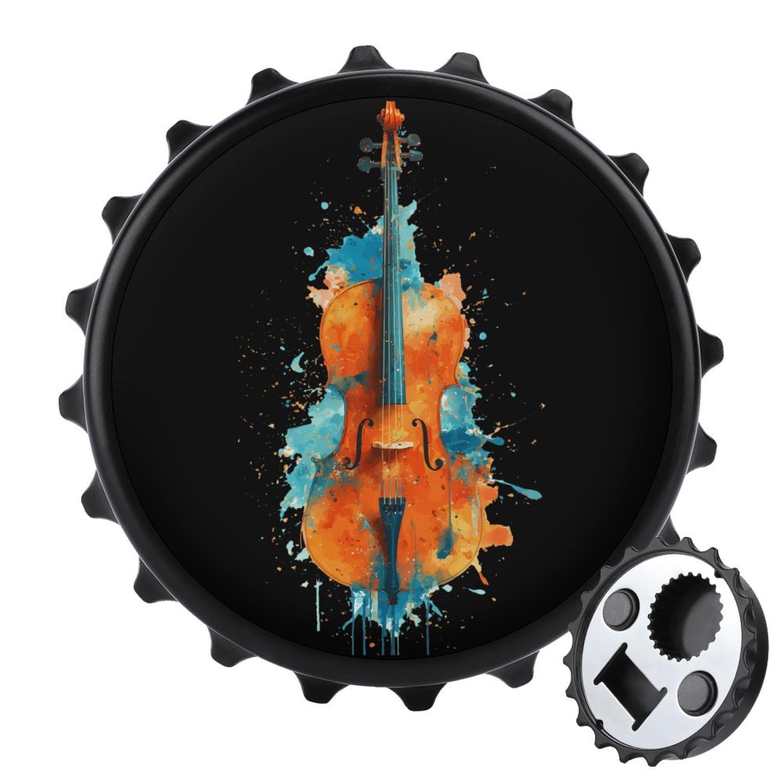 Musical Violin Watercolor Splashes Magnetic Bottle Opener Refrigerator Magnet Fridge Magnets Kitchen Supplies