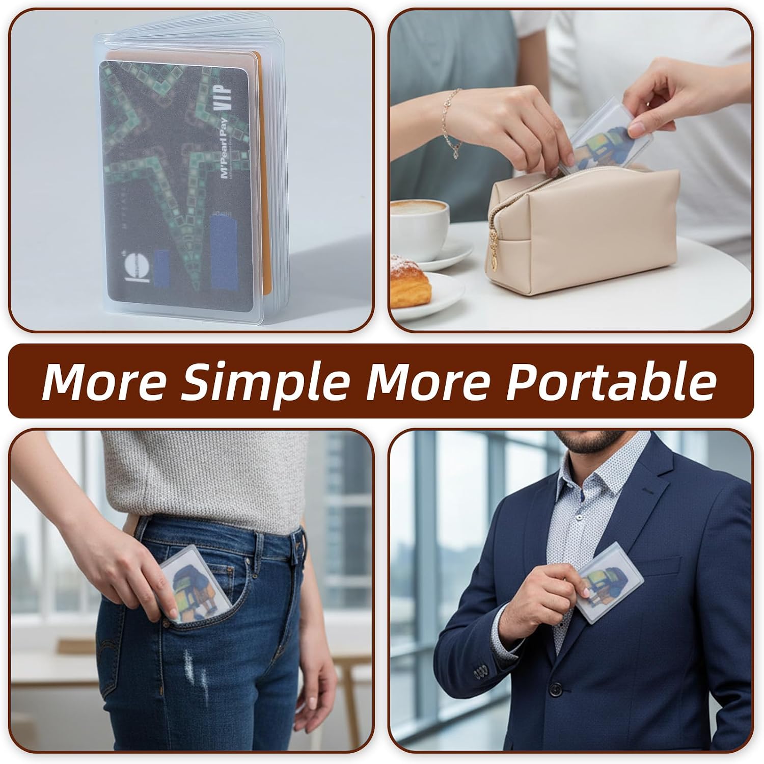 4pcs Plastic Inserts For Wallets, Clear Holder for Wallet, Plastic Card Holder for Wallets, Wallet Inserts for Social Security Id Photoy,Compatible for Men & Women