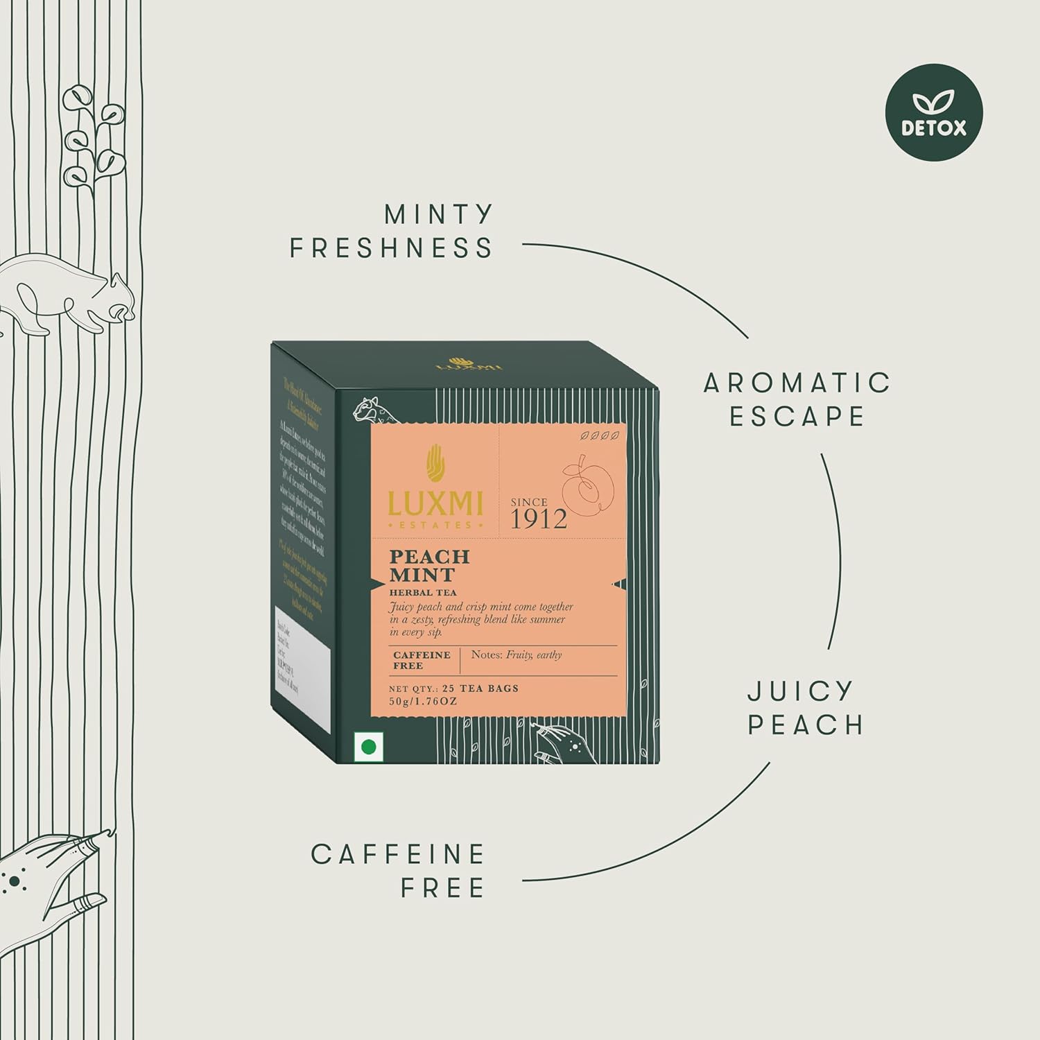 Luxmi Estates - Peach Mint 25 Teabags - Image 3