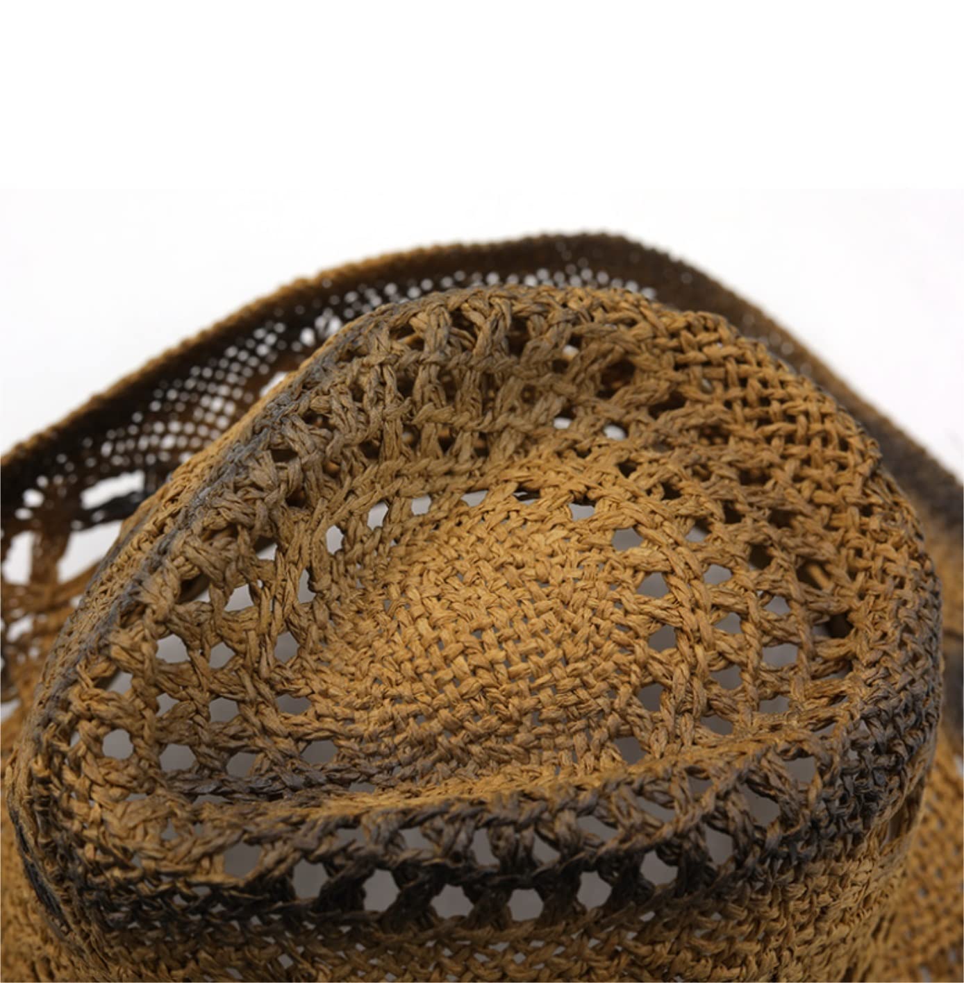 Cappello da Sole Estivo Pieghevole Cappello da Cowboy Occidentale Donna Uomo Sole Estivo in Papiro Sombrero A Tesa Larga Traspirante