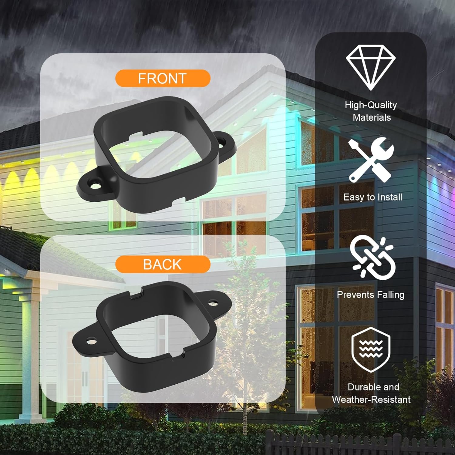 80 Pack Mounting Brackets for Govee H706/H706 Pro Permanent Outdoor Lights, Light Clips Mounting Brackets Compatible with Govee H706A H706B H706C