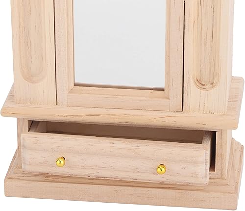 Miniatura 6 de Armario de madera para casa de muñecas, practicidad del guardarropa de casa de muñecas para los amantes de las muñecas