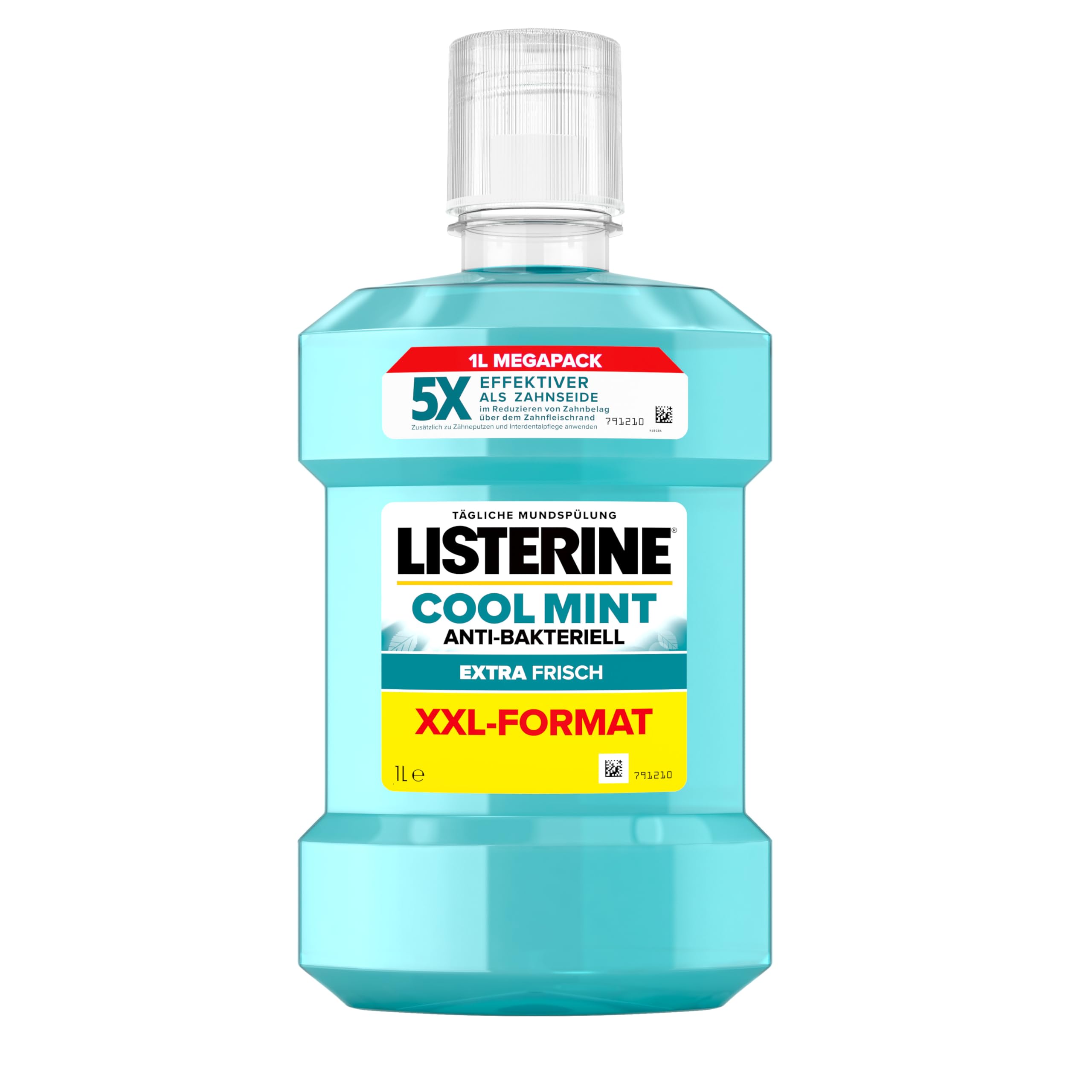 LISTERINE Cool Mint collutorio (1000 ml), collutorio antibatterico con oli essenziali e intenso sapore di menta, il risciacquo per la cura dentale riduce la placca dentale e combatte efficacemente