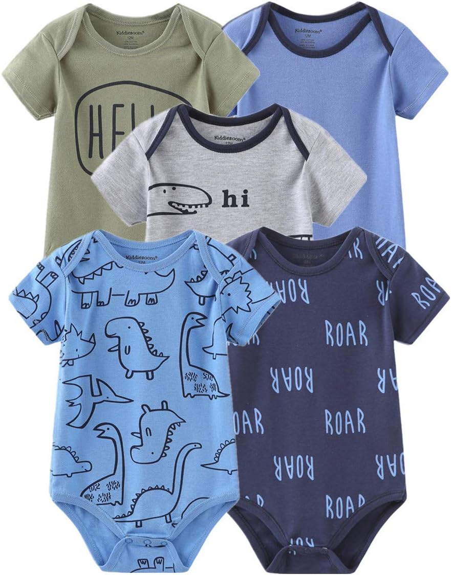 – newborn Baby Unisex Cotton Bodysuits 0-12 Months Baby Gift 5-pack Baby clothes Newborn onesies - - 3-6 Months