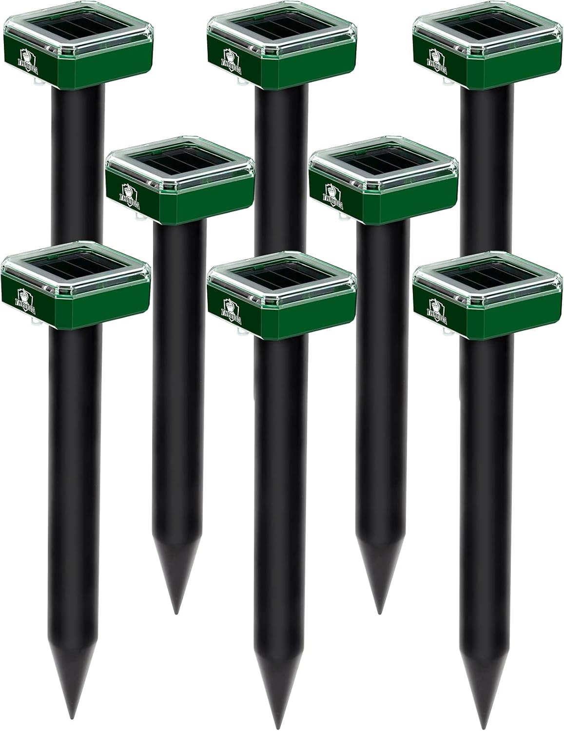 Thanos Solar Mole and Groundhog Repellent Stakes Sonic Gopher Repeller Vole Deterrent Spikes - Get Rid of Burrowing Animals Waterproof (8, Green) : Clothing, Shoes & Jewelry
