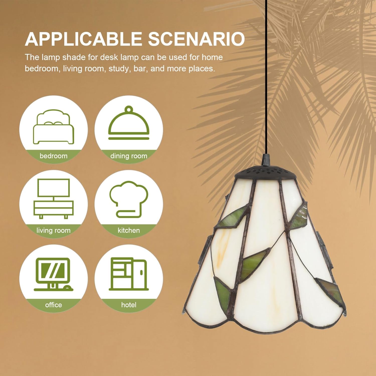 DOITOOL Decorative Glass Leaf Lamp Shade Minimalist Small Lampshade Replacement for Table Wall Lamps Easy Install Vintage Light Cover Stylish Glass Shade for Home Decor