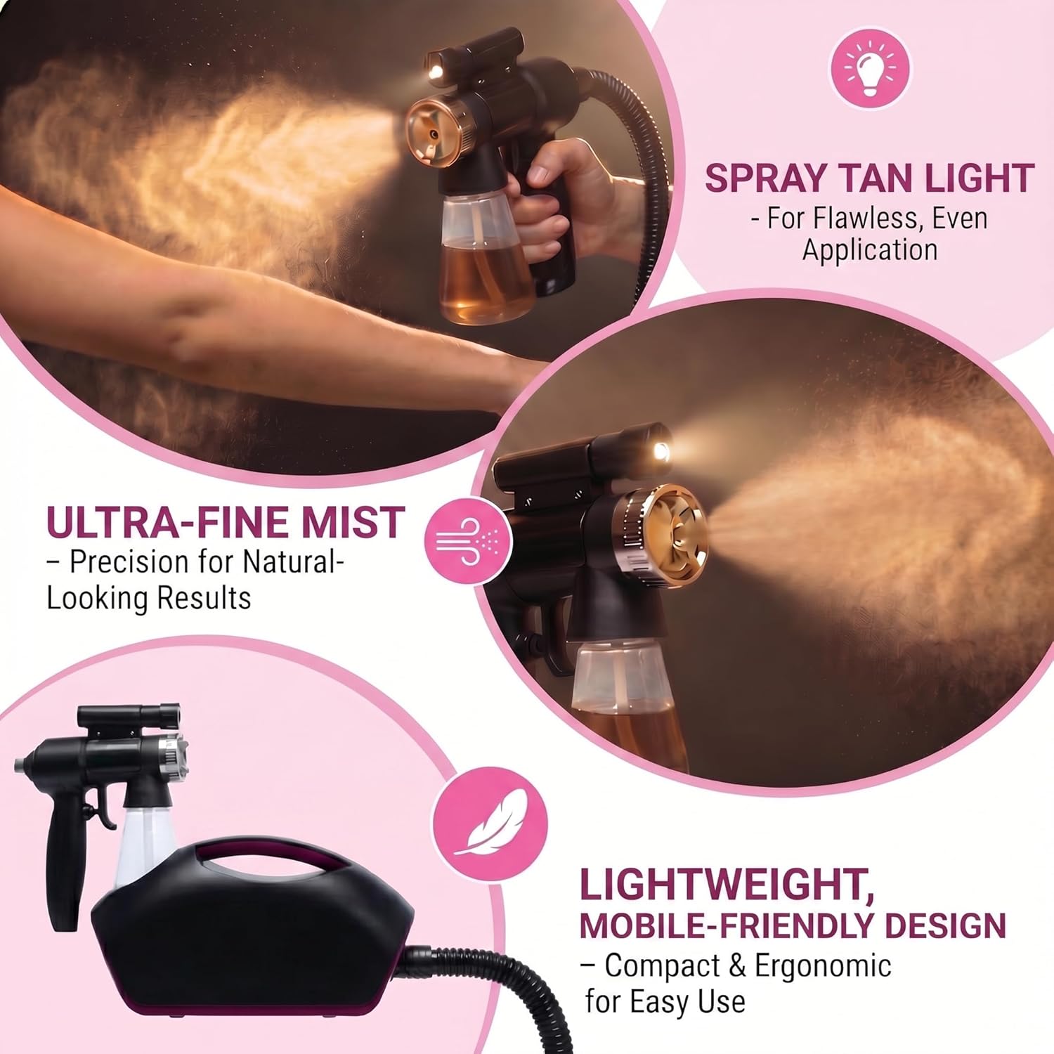Naked Sun Fascination FX Spray Tan Machine with Honey Glow Rapid Develop Violet Tanning Solution - 8 oz Bundle (2 Items)