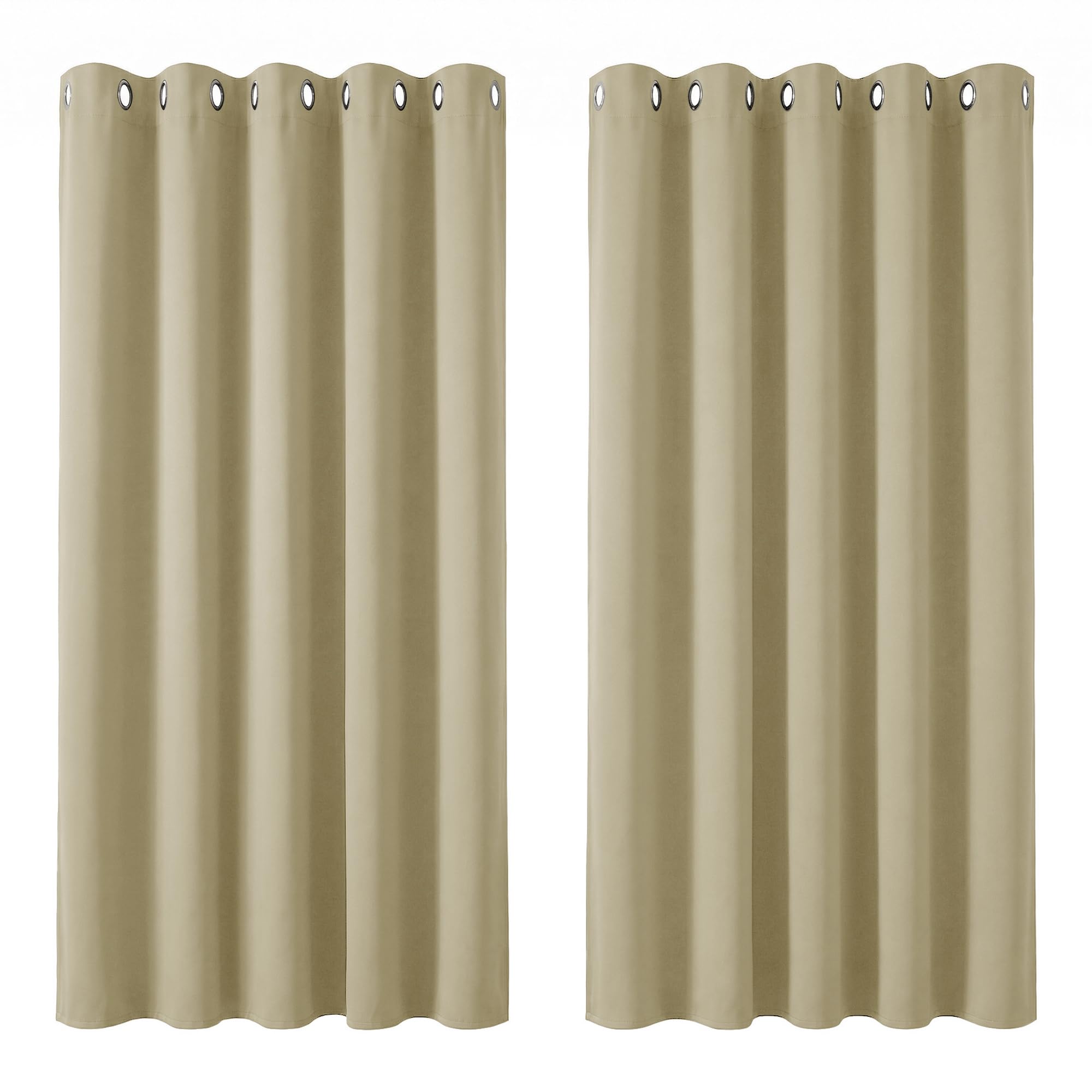 Deconovo Beige Super Soft Room Darkening Curtains Thermal Insulated Eyelet Curtains For Kids Room 66 X 72 Inch 2 Panels