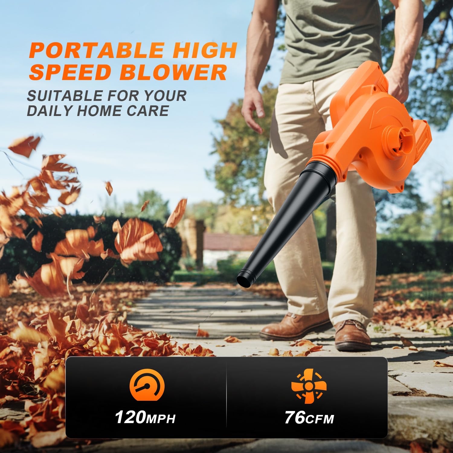 Mini Souffleur Aspirateur de Feuilles sans Fil Leger Souffleur Electrique à Batterie 4.0Ah Aspirateur a Main Portable avec 4 Buses pour Voitures Jardin Maison Ordinateur Animale