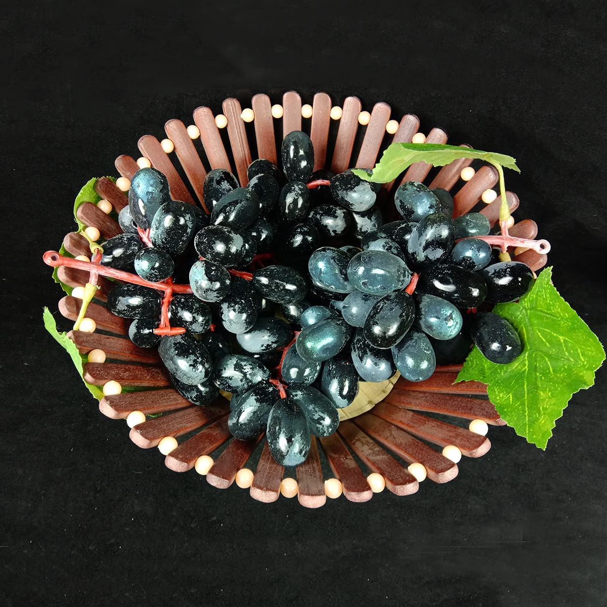 Reiki Crystal Products Artificial Grapes Plastic Fake Fruit Food Home Decor (Color : Black) 1