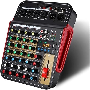 audio mixer mixer 6 channel mixer outdoor conference usb reverb processor singing live on sound card sound mixer for recording, live streaming, podcasting
