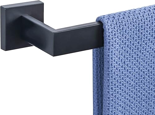 Alise Toallero negro, toallero de 16 pulgadas para baño, toallero de acero inoxidable SUS304 montado en la pared, colgador de toallas resistente