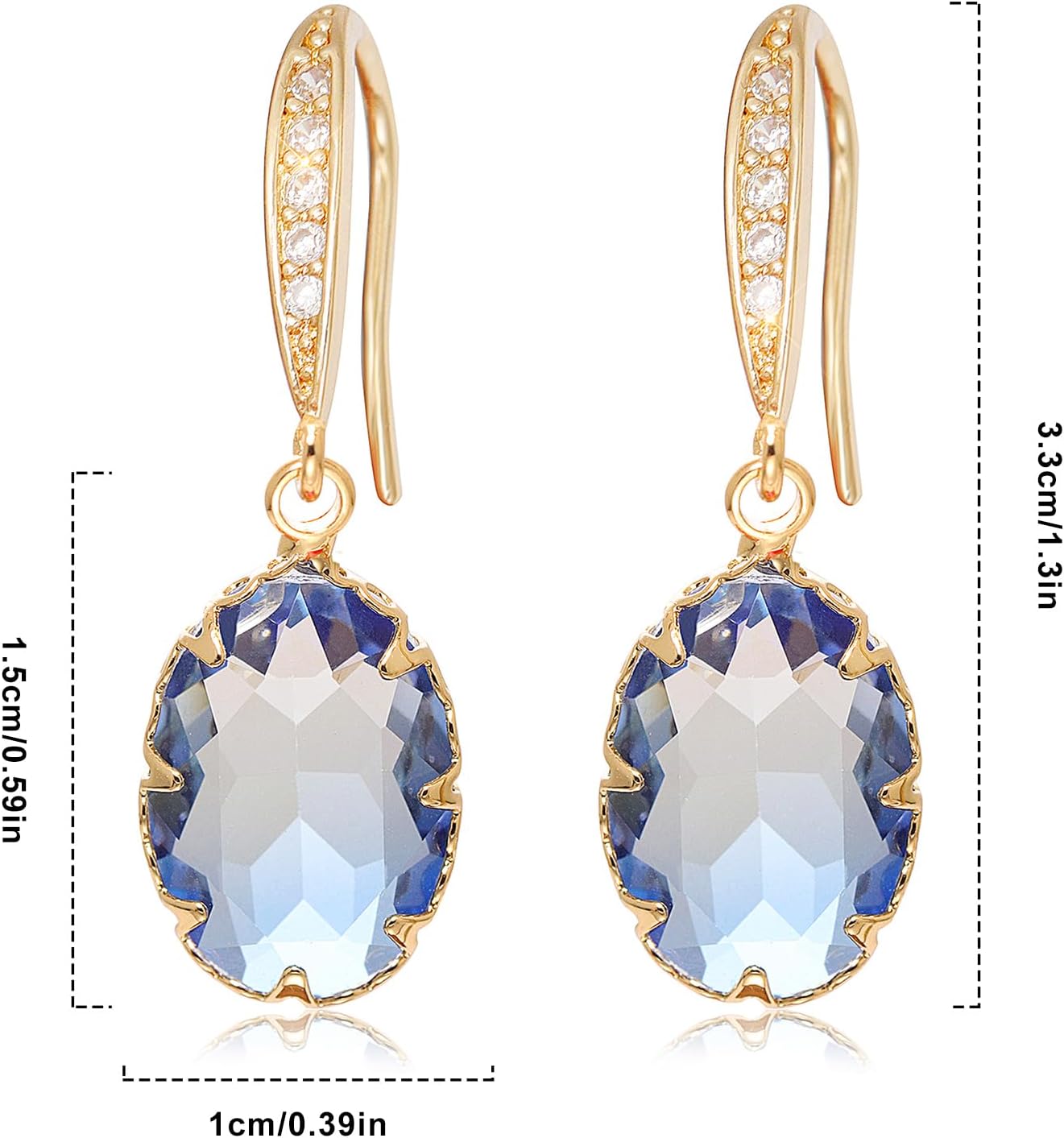 Rhinestone Earrings for Women Crystal Teardrop Earrings Cubic Zirconia Dangle Drop Earring with Gold Hook - Image 6