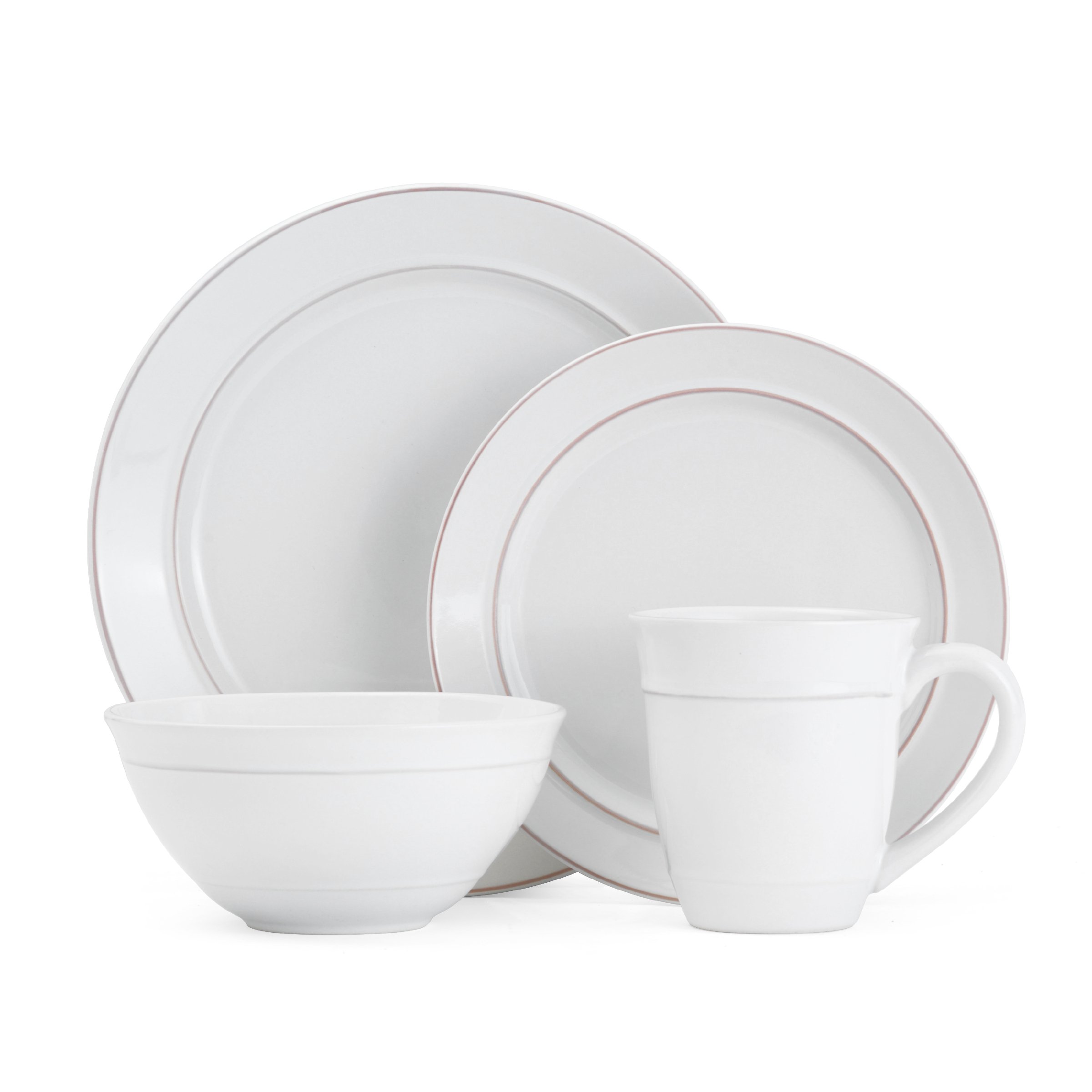 Gourmet Basics by Mikasa Aubrey 16-Piece Dinnerware Set, Service For 4