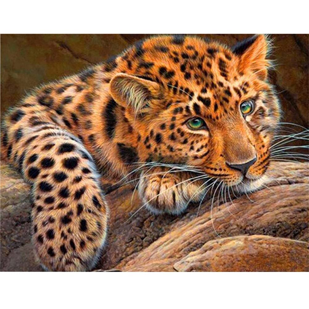 Diamond Painting guépard grand format : Le cadeau d'artisanat 5D idéal pour adultes créatifs
