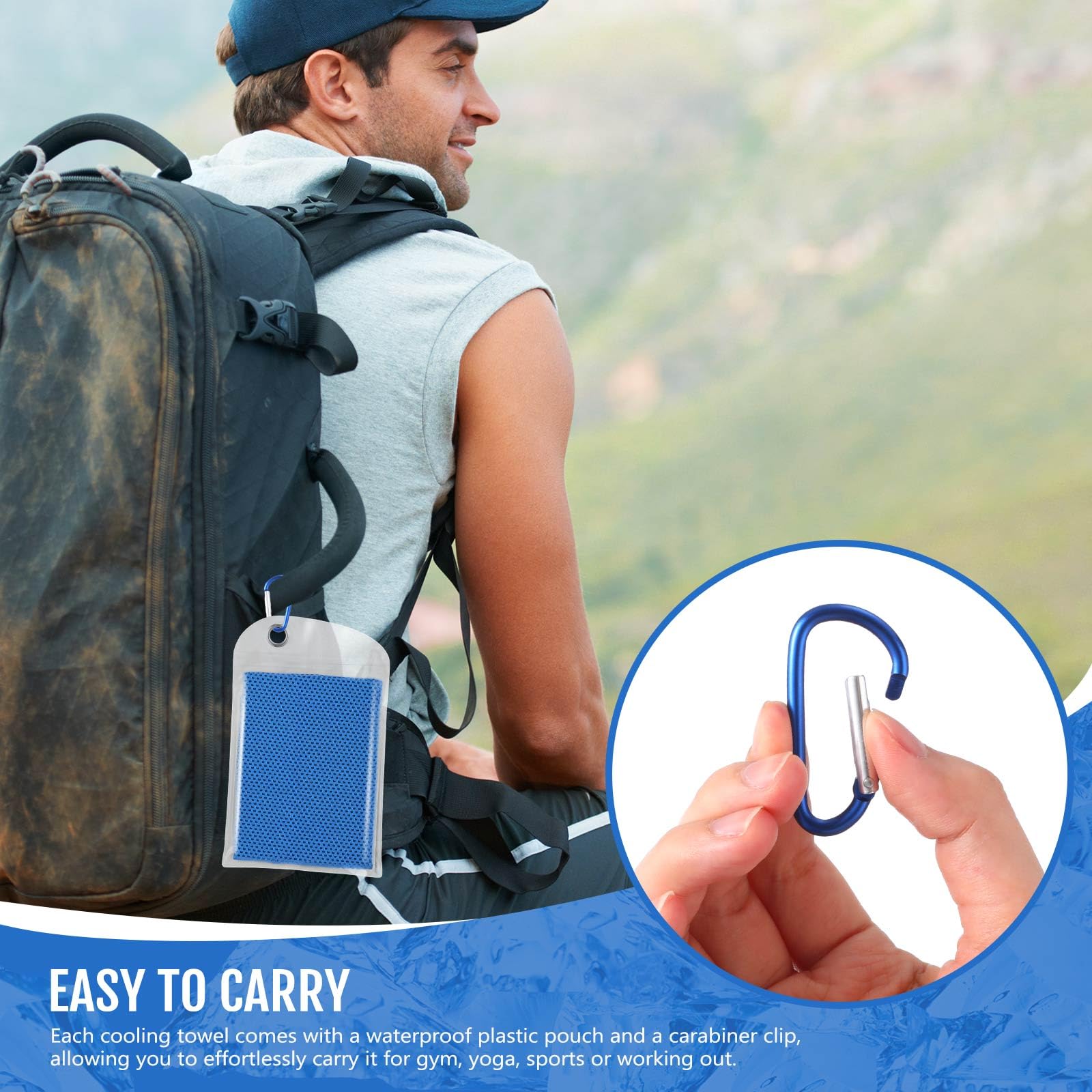 Paquete de 6 Toallas refrescantes con Bolsas de 40 x 12 Pulgadas, Toallas Reutilizables para el Cuello, Ideales para Deportes, Gimnasio, Correr, Yoga, Golf, Ciclismo y Actividades