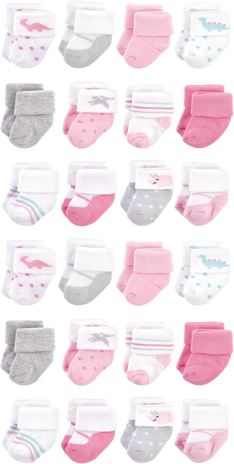 Hudson Baby Unisex Baby Cotton Rich Baby Terry Socks 24-Pack