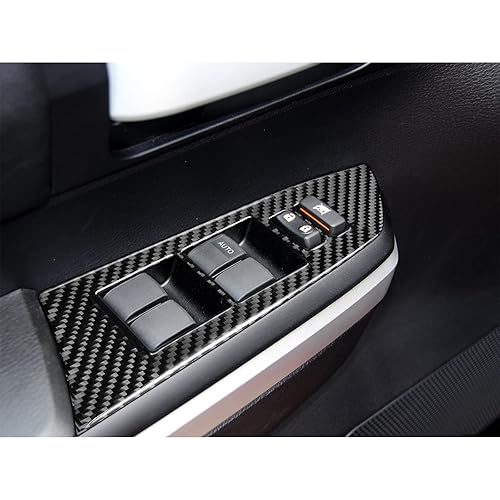Miniatura 10 de Bilisin Adhesivo de fibra de carbono compatible con Toyota Window Switch Button Control Panel Cover Trim Interior Accesorios para Toyota Tundra 2014