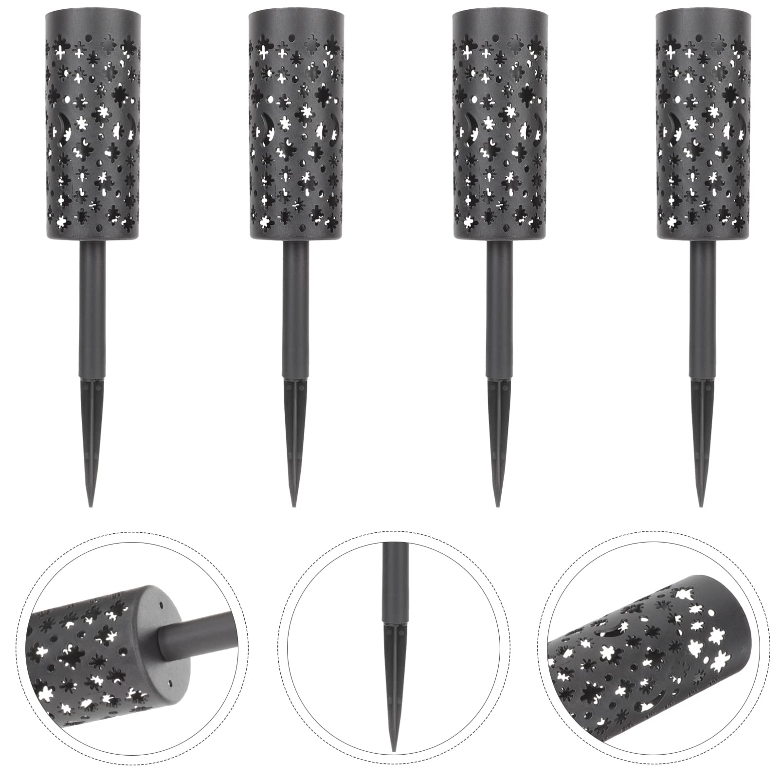 4 stuks grafvazen met spikes, plastic bloemenhouder, herdenkingsgraf