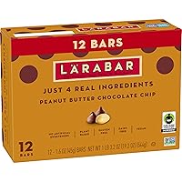 Vista 1 de Larabar - Chips de chocolate con mantequilla de maní, barra de frutas y nueces veganas sin gluten, barras de 1.6 onzas, 12