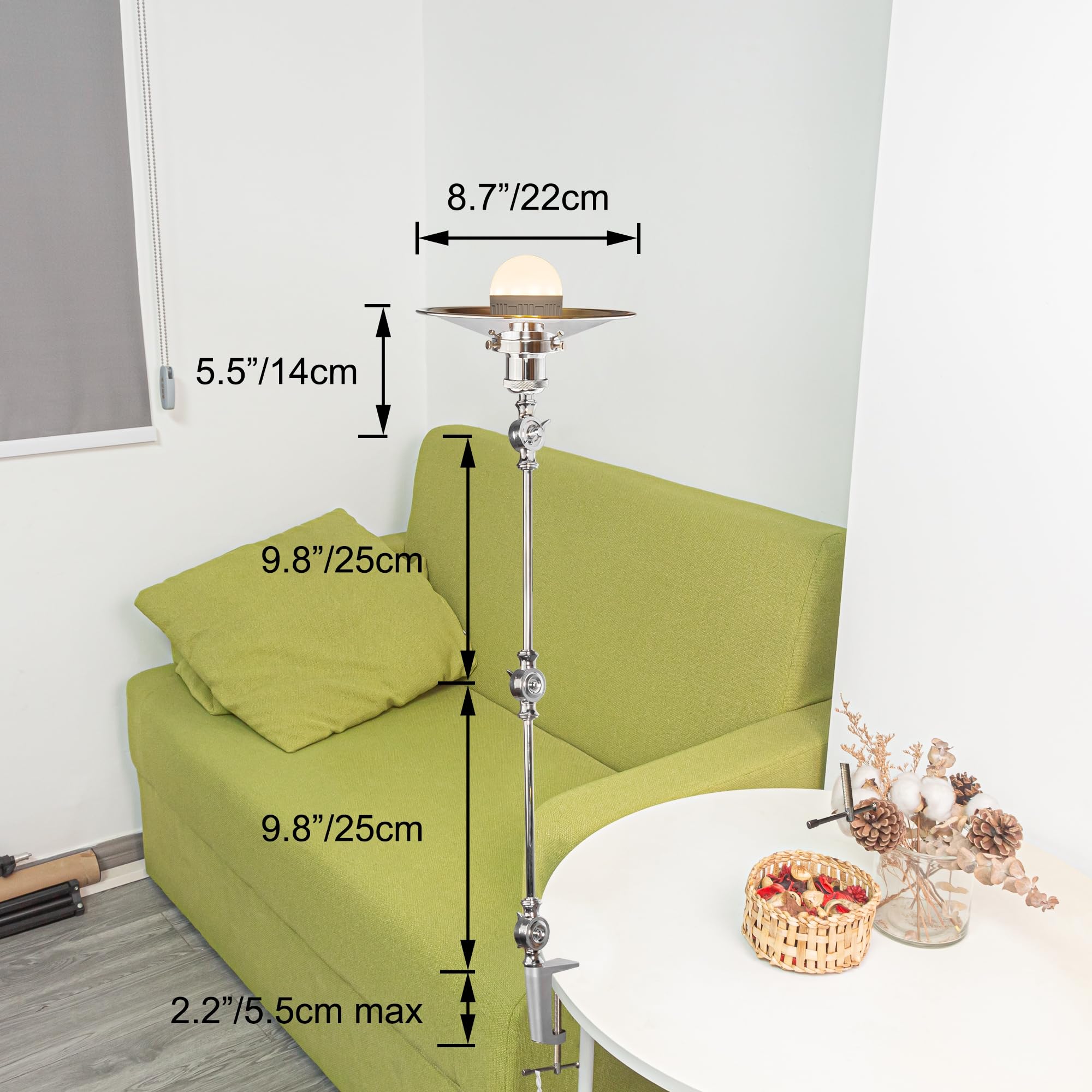 Wiederaufladbar Klemmleuchte mit Fernbedienung, Einstellbar Clip auf Schreibtisch Leselampe,Dimmbar Clamp Nachttischlampe mit Flexarm für Schreibtisch Nachttisch Regal- TB2773SL