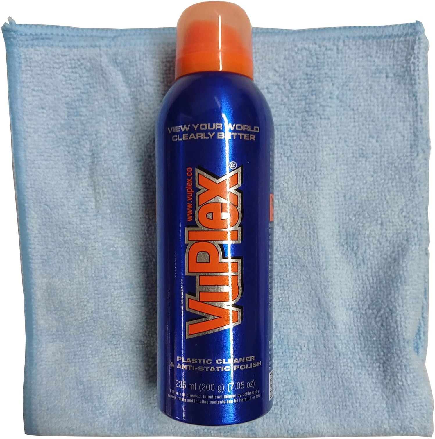 Plastic Cleaner & Anti-Static Polish - 200g (235ml) + Free Microfibre Cloth - Caravan Acrylic Window Glass Cleaner x1 + 1 Cloth