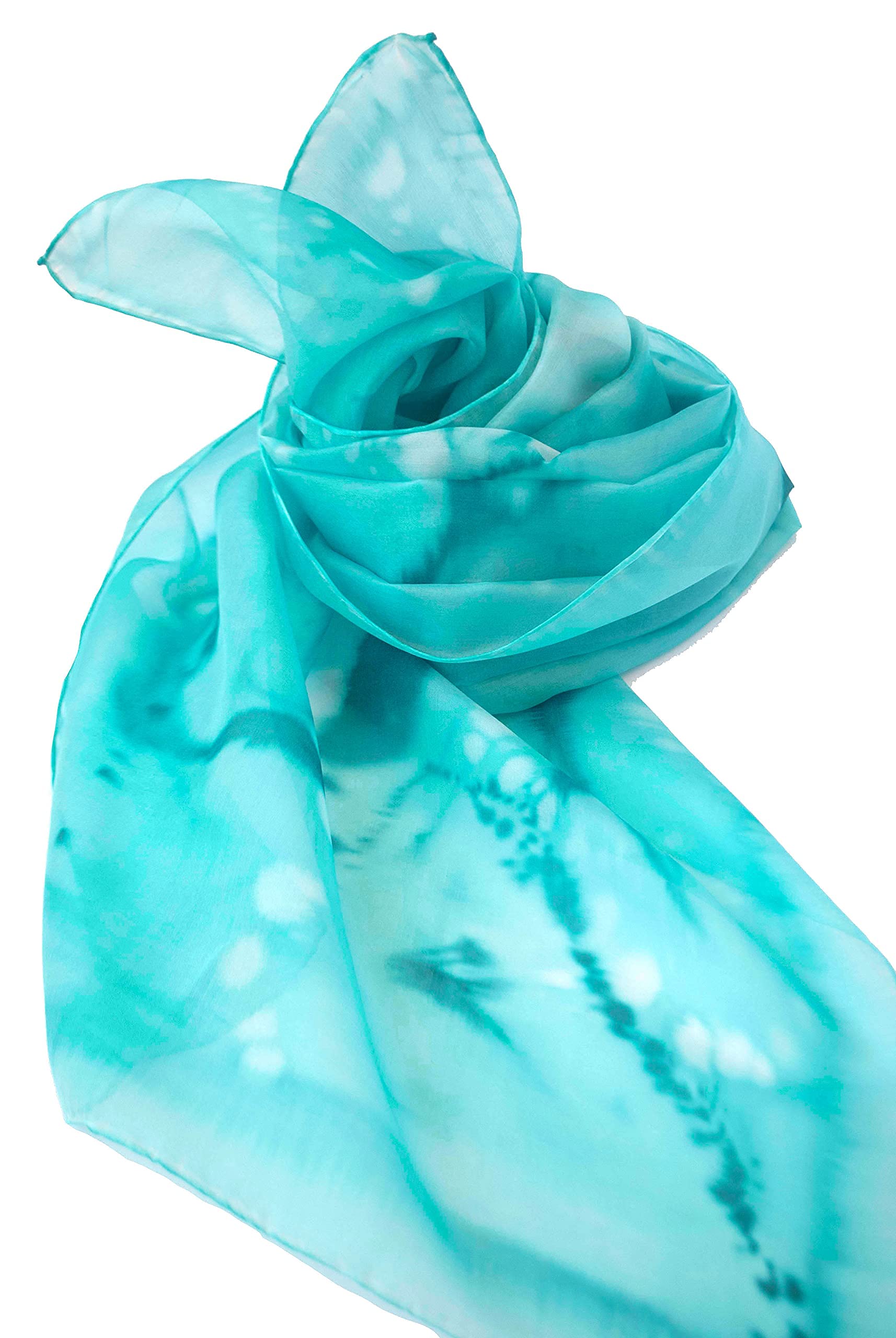 Turquoise Blue Silk Scarf for Women Uk, Scarf Shawl Wrap for Ladies, Handmade Lightweight 100% Silk,12th Anniversary Gift for Wife, 60th Birthday Gift