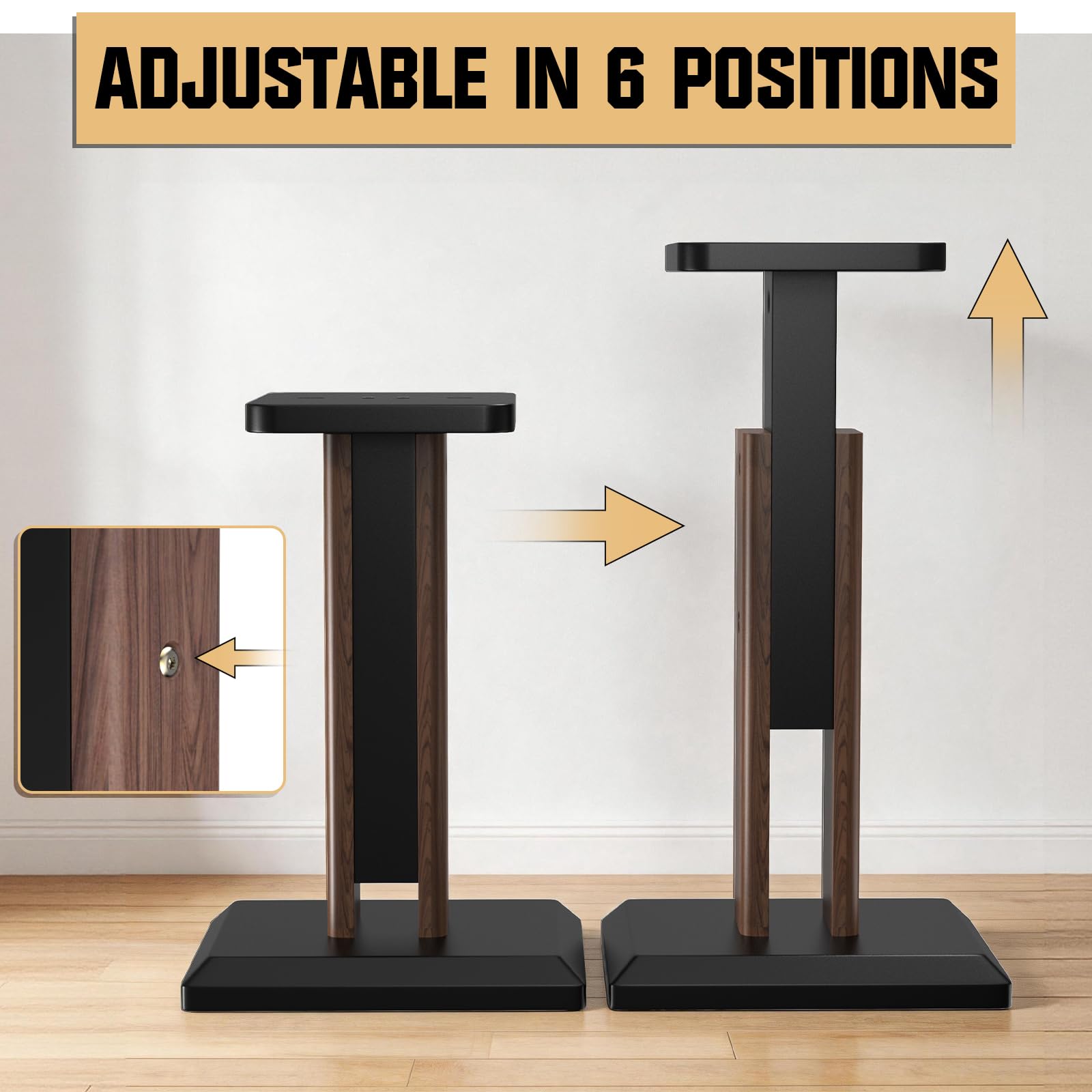 Paire de supports d'enceintes en bois