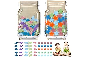 2 Pack Personalized Rewards Jar with Star or Dinosaur Theme, Classroom Responsibility...