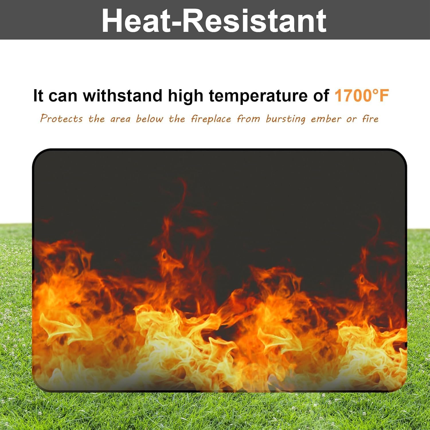 AiBOB Tappetino Protettivo Per Barbecue 101x127 Cm - Ignifugo 926°C, In Fibra Di Vetro E Silicone, Per Terrazzo E Ponte