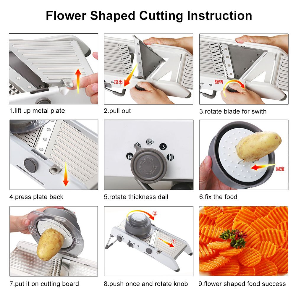 Yosoo Multi-Functional Vegetales Mandoline Slicer Fruit Peeler, Herramienta de Cocina Profesional Cortador de Alimentos