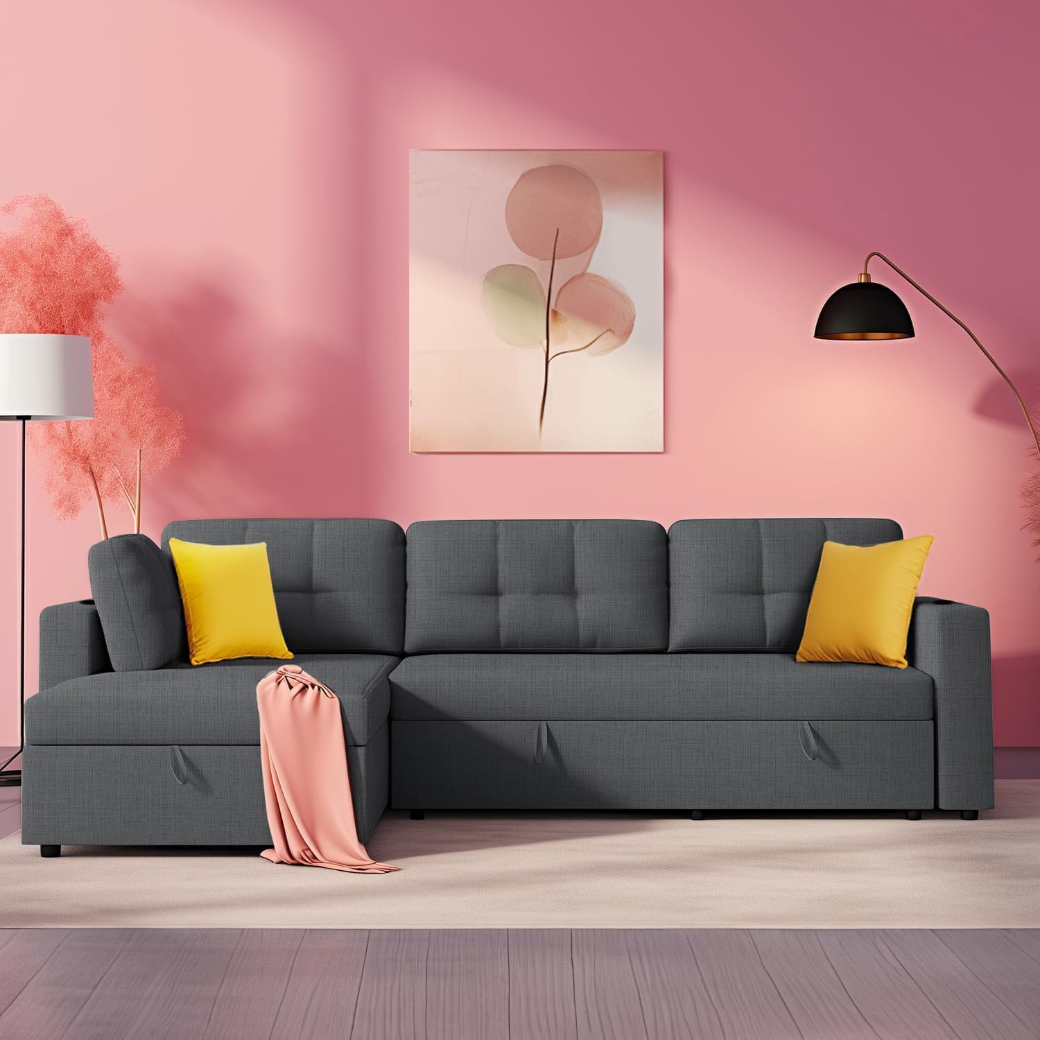 Suheww 107" Oversized L Shaped Sectional Sofa Couch with