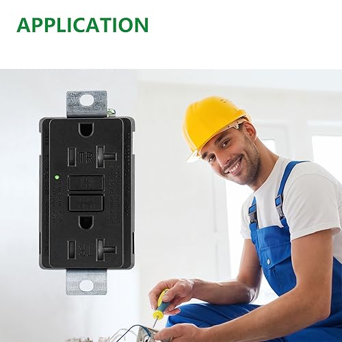 Miniatura 2 de Wengart Generador GFCI, AC125V 20Amp 60Hz, cumple con UL2018, grado industrial de autoprueba para generadores industriales y otras máquinas, negro