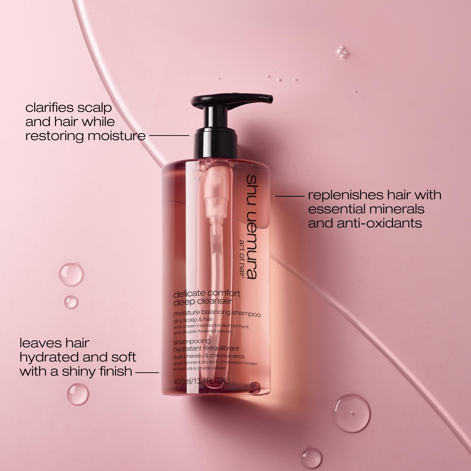 shu uemura art of hair Delicate Comfort Clarifying Shampoo For Dry Scalp & Hair - Cleanses and Softens, With Essential Nutrients and Antioxidants, 13.4 Fl Oz