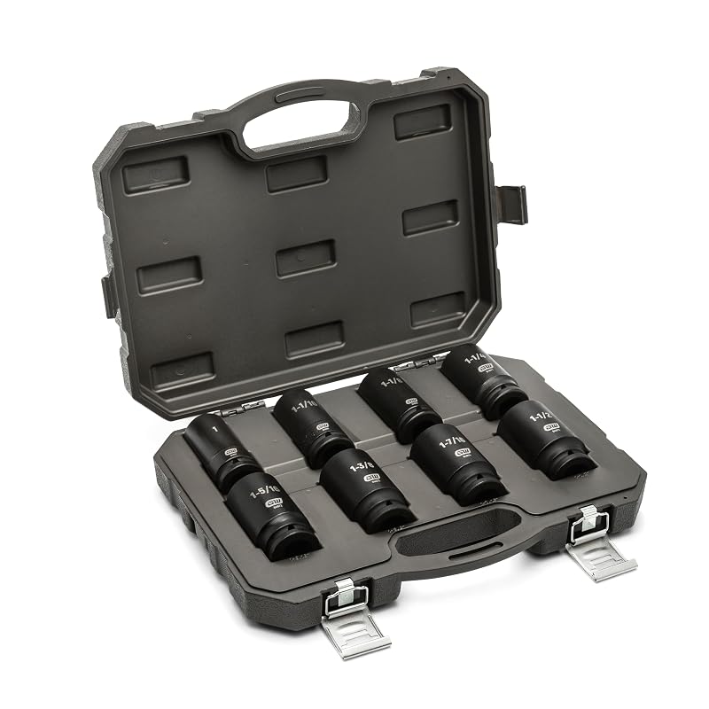 Jogo de soquetes de impacto profundos SAE GEARWRENCH, acionamento de 19,05 mm (3/4 pol.), 6 pontos, modelo 84036, 8 peças