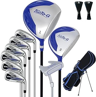 Golf Clubs Set for Men, Complete Mens Golf Clubs Full Set Right Handed Includes Stand Bag with Rain Hood, 1#Driver 3#Wood 5# 6# 7# 8# 9# PW# Irons and Putter
