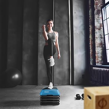 Philosophy Gym Aerobic Exercise Adjustable High Step Platform, with 4 Risers Included