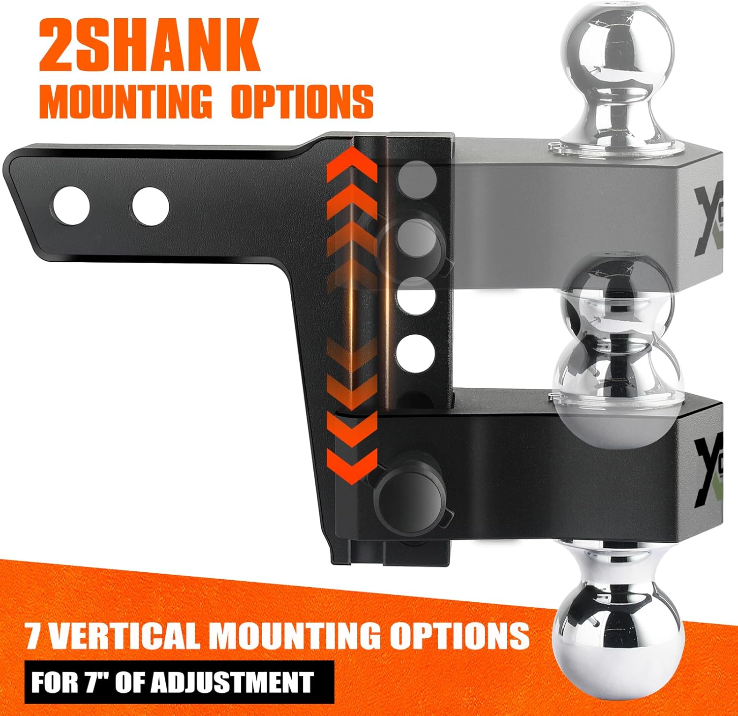 Adjustable Trailer Hitch Fits 2.5 inch Receiver Aluminum Tow Hitches with 6-Inch Drop/Rise 12,500 LBS GTW for Heavy Duty Towing Ball Mounts
