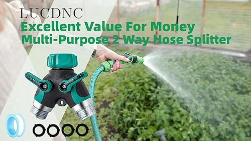 Miniatura 7 de Hose Splitter 2 Way 34 Inch Faucet Y Connector With Shut Off Valve,Garden Hose Splitter With 4 Leakproof Washers 1 Tape As Gift,Garden Supplies Hose