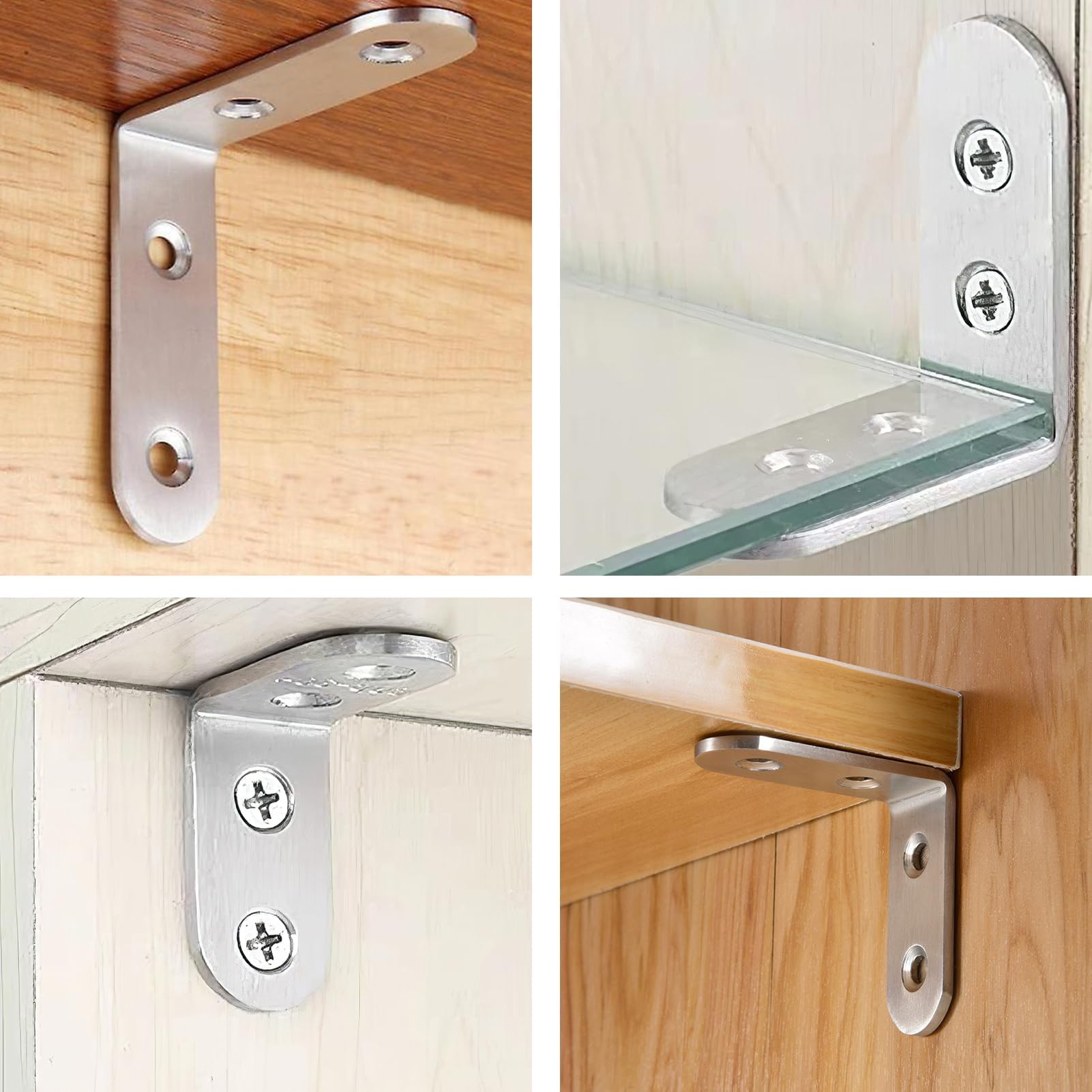 20 Staffe Angolari In Ferro Zincato 90&deg; Con Viti - Rinforzo Per Mobili Fai Da Te