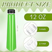 Vista 2 de Tanlade Paquete de 50 botellas de plástico para jugos de 12 onzas, botellas transparentes para bebidas con tapas a prueba de manipulaciones