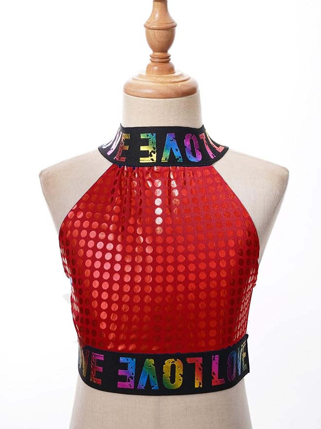 IEFIEL Haut Danse Fille - Camisole Latin Jazz Moderne Lyrique Patinage Artistique Enfant