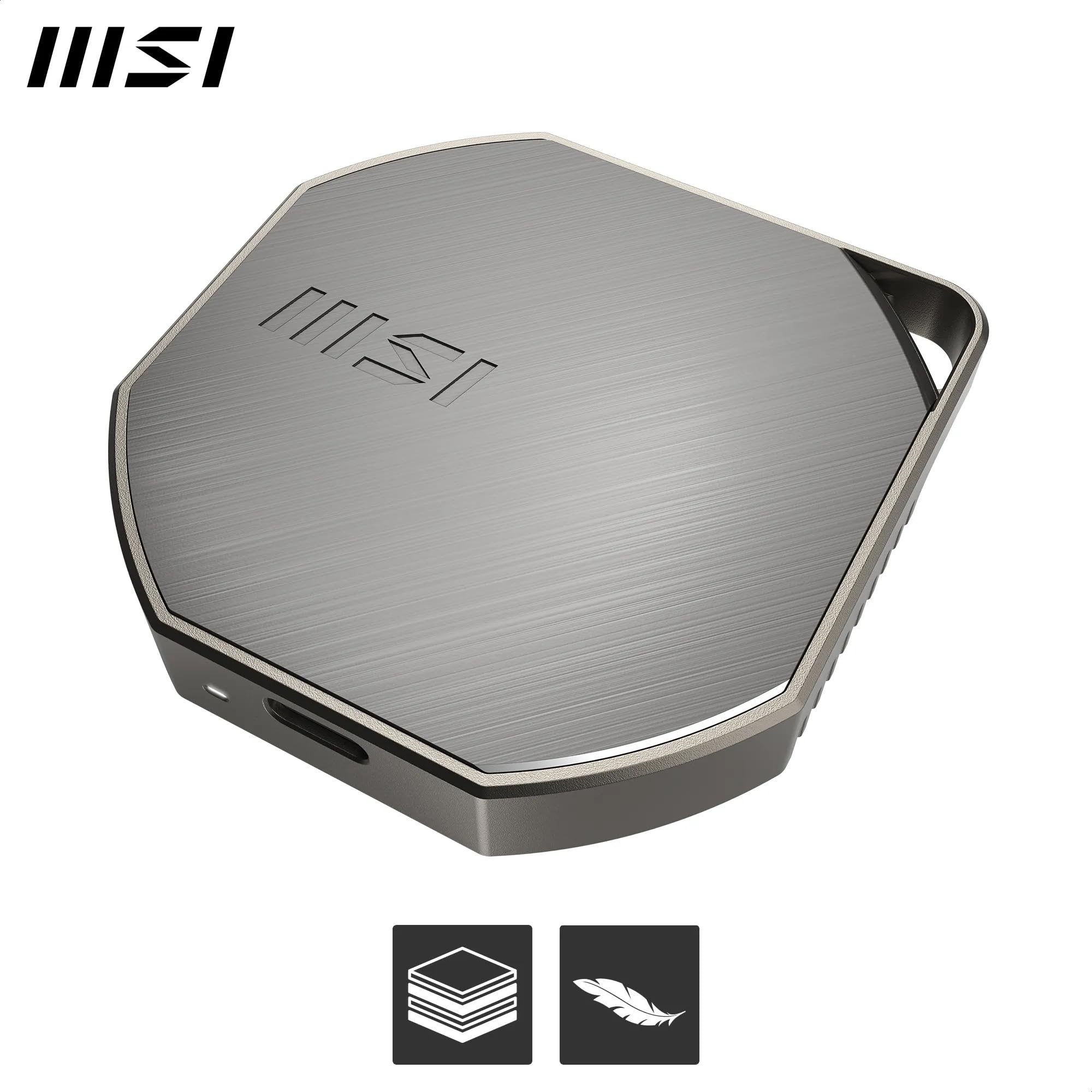 MSI DATAMAG 40 Gbps 1 TB – SSD Externo Portátil Magnético, USB Tipo C, Velocidad 4000 MB/s Lectura y 3500 MB/s Escritura, Compatible con PC, Mac, iPhone, Android y Consolas, 5 Años de Garantía