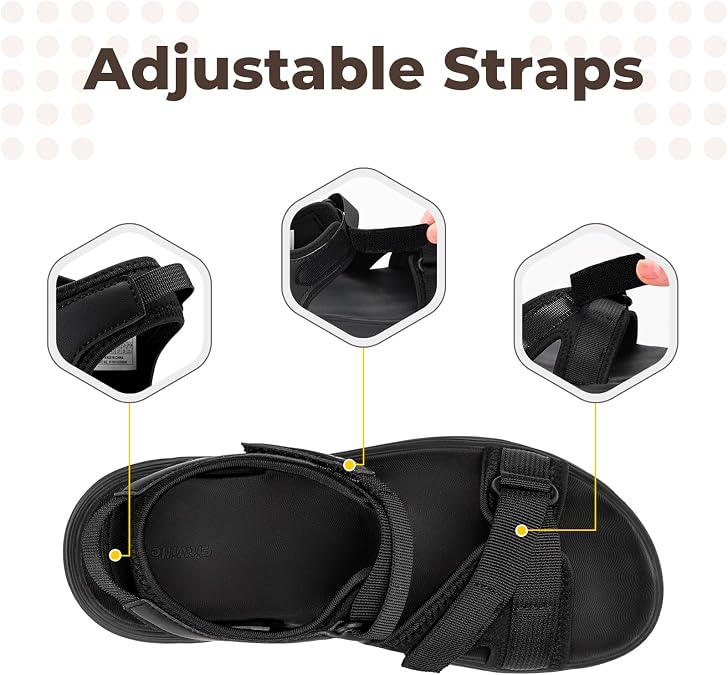 FitVille Wide Sandals for Women Orthopedic Walking Sandals with Adjustable Closures, Arch Support & Cushioning for Flat Feet Plantar Fasciitis, Stylish for All-Day Wear