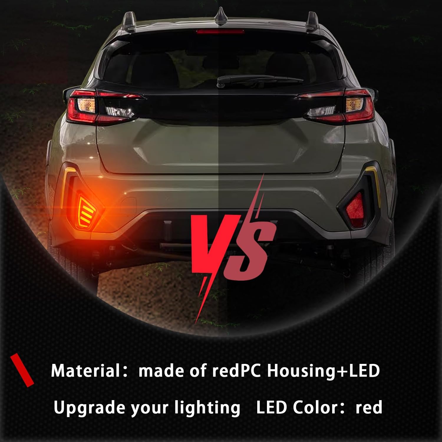 Upgrade LED Rear Bumper Reflectors Light Fog Brake Tail Lamps Compatible with Subaru Crosstrek 2024 2025 Replace OEM Stock Reflector Sequential Turn Signal Light