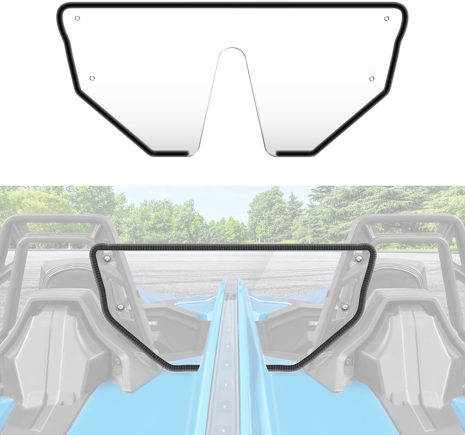 Rear Windshield for Polaris Slingshot S R SL SLR LE, Clear Hard-coted Polycarbonate Rear Wind Deflector for 2015-2024 Polaris Slingshot S R SL SLR LE Accessories