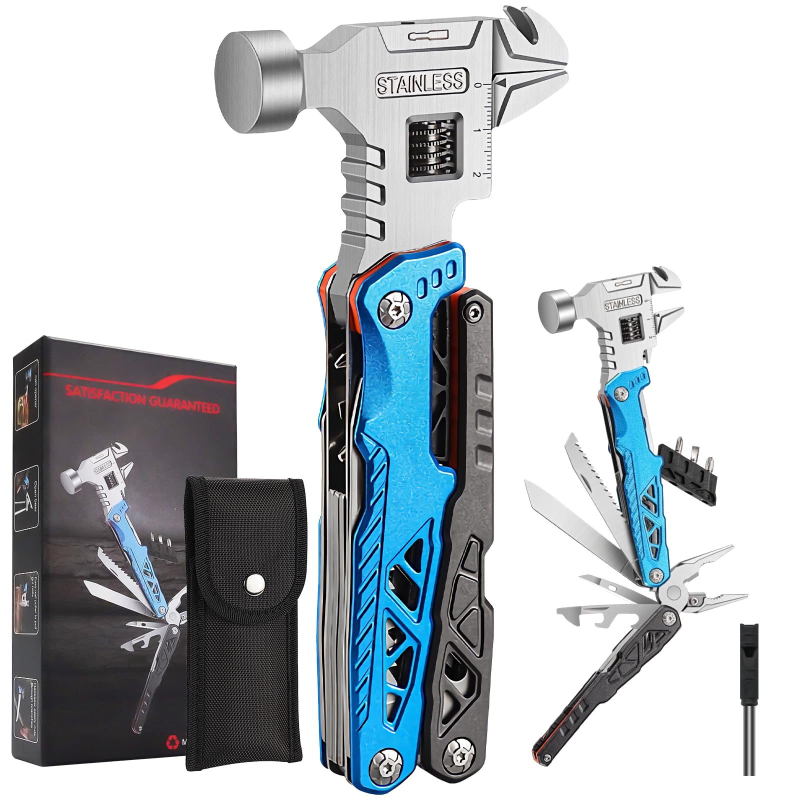Pinza Multiuso, Coltello Multiuso in Acciaio Inossidabile, Pinza Multifunzione in Coltellino Svizzero con Apribottiglie, Cacciavite, Attrezzi EDC, Ideale per il Campeggio, Riparazioni