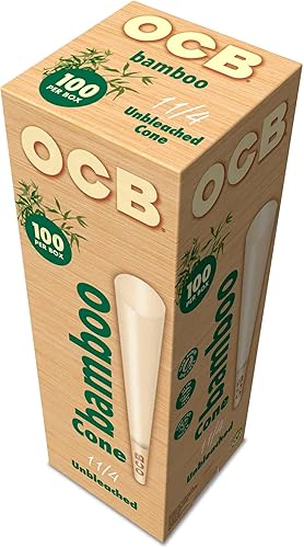 Miniatura 4 de OCB Conos de papel de liar preenrollados de bambú sin blanquear 1-14 (3.307 in) Tamaño - 100 conos