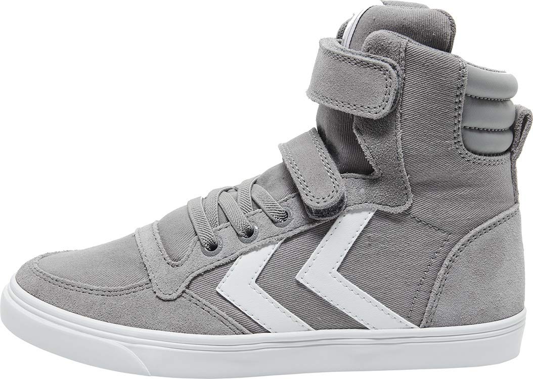 hummel Kids Slimmer Stadil High Tops Trainers Junior Frost Grey C11.5 (30)