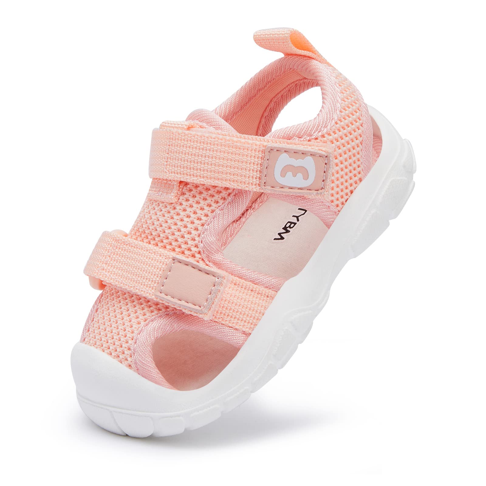 BMCiTYBM Baby Boy Girl Closed Toe Summer Sandals Lightweight Shoes Infant Non-Slip First Walking Sneakers 6 9 12 18 24 Months Pink Size 12-18 Months Infant